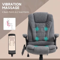 Vinsetto Executive Office Chair, High Back Ergonomic Chair with 6-Point Vibration, 130° Reclining Back, Adjustable Height, Grey(m-4)