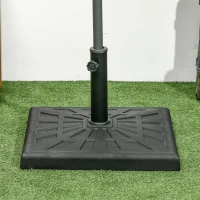 Outsunny 42lbs Resin Patio Umbrella Base, 20" Square Outdoor Umbrella Stand Holder for Parasol Poles 1.26", 1.5", and 1.9" Dia, Black(m-7)