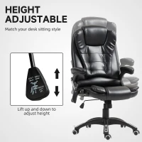 Vinsetto Reclining Massage Office Chair, Executive Office Chair with High Back, Swivel Wheels, Black(m-5)