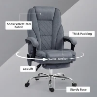 Vinsetto Massage Office Chair, Reclining Computer Chair with Adjustable Height and Footrest, Dark Grey(m-7)