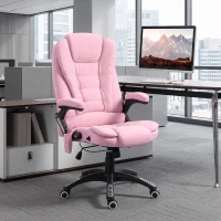Vinsetto 6 Point Vibrating Massage Office Chair High Back Executive Chair with Reclining Back, Swivel Wheels, Pink(m-1)