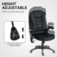 Vinsetto 6 Point Vibrating Massage Office Chair High Back Executive Chair with Reclining Back, Swivel Wheels, Black(m-5)