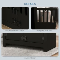 PawHut Dog Food Storage Cabinet with Bowls & Dog Feeding Station, Black(m-6)
