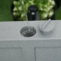 Outsunny Patio Umbrella Base with Wheels, 53lbs Water or 66lbs Sand Filled, Heavy Duty Outdoor Umbrella Stand Holder, Gray(m-8)