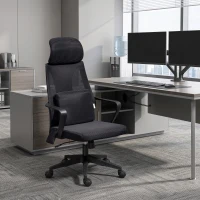 Vinsetto Office Chair High Back, Ergonomic Mesh Computer Chair Executive Task Chair with Massage Lumbar Support & Headrest Rocking(m-8)