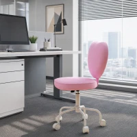 HOMCOM Heart Love Shaped Back Design Office Chair with Adjustable Height, Pink(m-8)