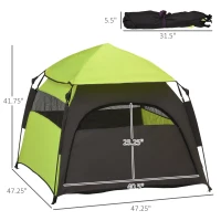 PawHut Pop Up Dog Tent for Extra Large and Large Dogs, Portable Pet Camping Tent with Carrying Bag for Beach, Backyard, Home, Green(m-3)