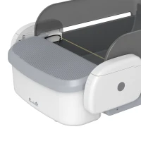 PawHut Automatic Cat Litter Box, Self Cleaning Litter Box with App Control, Open-Top, Grey(m-9)