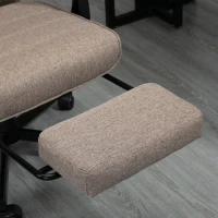 Vinsetto Office Chair, Linen High Back Computer Desk Chair, Swivel Recliner with Adjustable Height, Footrest and Padded Armrest, Brown(m-10)