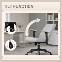 HOMCOM Armless Office Chair with Flip-up Armrests, Wheels, Wide Office Chair with Adjustable Height, Tilting, Grey(m-6)