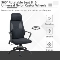 Vinsetto Office Chair High Back, Ergonomic Mesh Computer Chair Executive Task Chair with Massage Lumbar Support & Headrest Rocking(m-5)