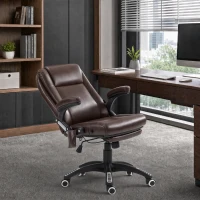 Vinsetto Reclining Massage Office Chair, Executive Office Chair with High Back, Swivel Wheels, Dark Brown(m-1)