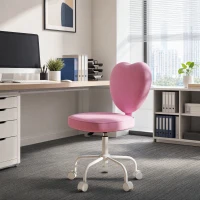 HOMCOM Heart Love Shaped Back Design Office Chair with Adjustable Height, Pink(m-7)