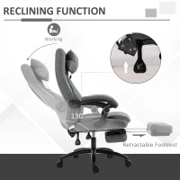 Vinsetto High-Back Massage Office Chair, Swivel Reclining Chair with 2-Point Vibration Removable Headrest, USB Power and Adjustable Height, Grey(m-5)