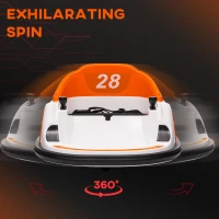 Qaba 12V Bumper Car for Toddlers, Ride On Car with 360 Degree Remote Control, Lights Music Horn, for 1.5-5 Years, Orange(m-4)