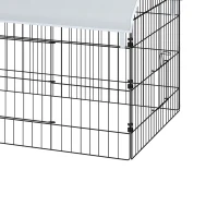 PawHut 73" Small Animal Cage with Roof, Indoor/Outdoor Use,  for Chicken, Rabbits, Chinchillas, Silver(m-10)
