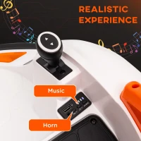 Qaba 12V Bumper Car for Toddlers, Ride On Car with 360 Degree Remote Control, Lights Music Horn, for 1.5-5 Years, Orange(m-5)