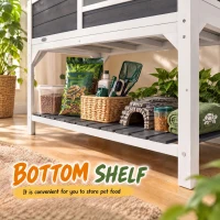 PawHut Tortoise Enclosure Tortoise House w/ Adjustable Lamp Holder, Storage Shelf, Removable Main House, Openable Lid, Gray(m-7)