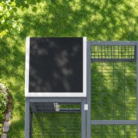 PawHut Rabbit Hutch, Waterproof Rabbit House for Small Animals, Gray(m-9)