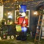 HOMCOM Outdoor Yard Colorful 8ft Inflatable Walnut Soldier Drum Beating with LED