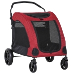 PawHut Foldable Dog Stroller with Storage Pocket, Oxford Fabric for Medium or Large Size Dogs - Red