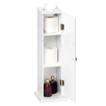HOMCOM Small Bathroom Corner Cabinet Floor Doors Shelves Thin Toilet Vanity
