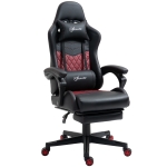 Vinsetto Adjustable High Back Gaming Chair, Racing Office Recliner Chair w/ Footrest, Pillow, Black