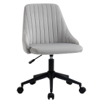 Vinsetto Mid-Back Swivel Office Velvet Fabric Scallop Shape Computer Desk Chair, Grey