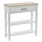HOMCOM Modern Style Sofa Console Entry Hallway Table with Multifunctional Design, Sturdy Build, and Large Storage, White