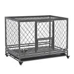 PawHut Heavy Duty Dog Crate Cage Pet Kennel w/ Removable Tray Wheels & Lockable Door for X-Large Dogs Indoor & Outdoor