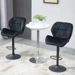 HOMCOM Vintage Bar Stool Set of 2 Faux Leather Adjustable Height Armless Chairs with Swivel Seat, Brown(c-5)