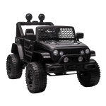 Aosom 12V Battery Powered Kids Ride On Car Off Road Truck Toy w/ Parent Remote, Black