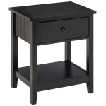 HOMCOM Freestanding Wooden Side Nightstand with Storage Drawer and Bottom Shelf, Black