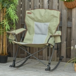 Outsunny Camping Folding Chair Portable Rocking Chair w/ Armrest & Cup Holder Compact and Sturdy in a Bag for Outdoor, Beach, Picnic, Hiking, Travel, Green
