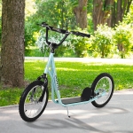 Qaba Youth Kids Scooter Height Adjustable Inflatable Tires Teens Ride On Toy For 5+
