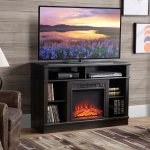 HOMCOM Electric Fireplace TV Stand for TV's up to 47" Flat Screen, Living Room Storage Cabinet, Entertainment Center with Adjustable Shelves, Cable Management, Espresso