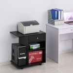 Vinsetto Printer Stand Rolling Cart Desk Side w/ Wheels CPU Stand Drawer Adjustable Shelf