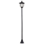Outsunny 6 LEDs Solar Outdoor Street Light Lamp with Beautiful Lantern Style IP44 Waterproofing Intelligent Lamp Mode - Black