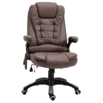 Vinsetto Ergonomic Vibrating Executive Massage Office Chair, with Wheels, Adjustable Height, Micro Fiber - Coffee