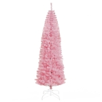 HOMCOM 7ft Slim Artificial Christmas Tree, Pink