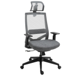 Vinsetto High-Back Office Computer Desk Seat w/ Lumbar Support & Adjustable Height, Grey