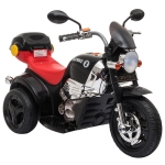 Aosom Ride-on Electric Motorcycle for Kids with Music & Horn Buttons, Stable 3-Wheel Design, & Rear Storage Space - Black
