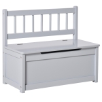 Qaba Kids 2-in-1 Wooden Toy Storage Box Seat Bench Storage Chest w/ Pneumatic Rod
