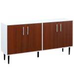 HOMCOM Modern Sideboard Buffet, Kitchen Storage Cabinet Console Table with Adjustable Shelves, Anti-Topple Design, and Large Countertop, Brown