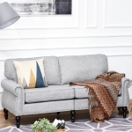 HOMCOM Stylish Midback Double Sofa with Sponge Padding Rubber Wood Leg Home Office