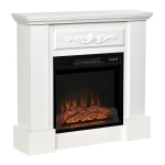 HOMCOM Electric Fireplace Heater with Wood Mantel, Freestanding Heater Firebox, White