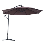 Outsunny 10' Cantilever Hanging Tilt Offset Patio Umbrella with UV & Water Fighting Material and a Sturdy Stand, Brown