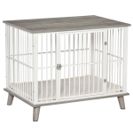 PawHut Decorative Dog Crate Pet Cage Kennel w/ Soft Cushion for Small & Medium Dogs, Grey