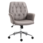 Vinsetto Modern Mid-Back Tufted Linen Fabric Home Office Task Chair with Arms Swivel Adjustable