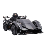 Aosom Black Lamborghini GT 12V Kids Ride-On Toy, Battery Powered Sports Car w/ Remote